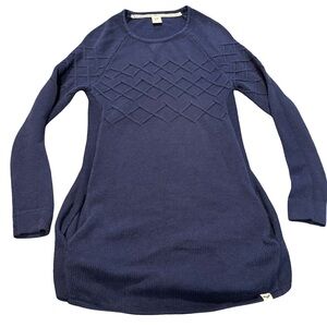 Roxy Navy Blue Sweater Dress Knit Long Sleeve‎ Pockets Women’s Small